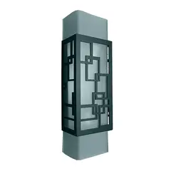 GENERICO - Aplique De Pared Negro Con Blanco 2 Luces Plastico Y Vidrio