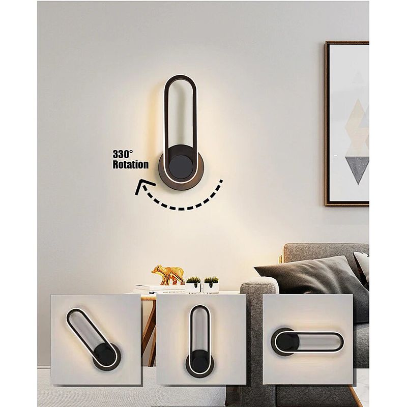 GENERICO - Aplique De Pared Led Negro Metalico 14 W Calido