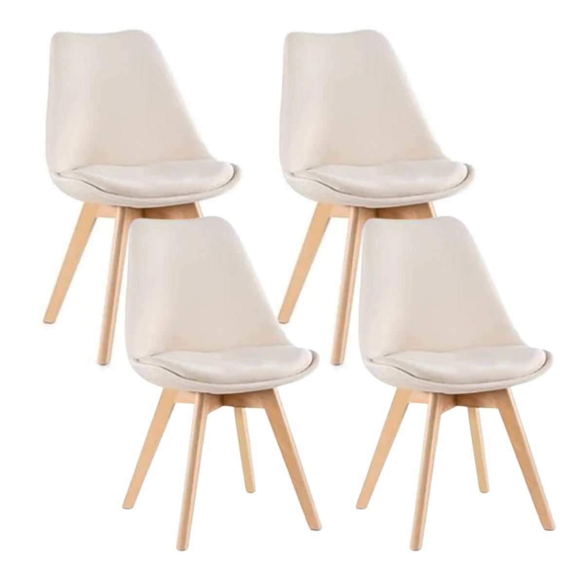 HABITA2 CHILE - Pack 4 silla comedor Tulip Terciopelo - Beige