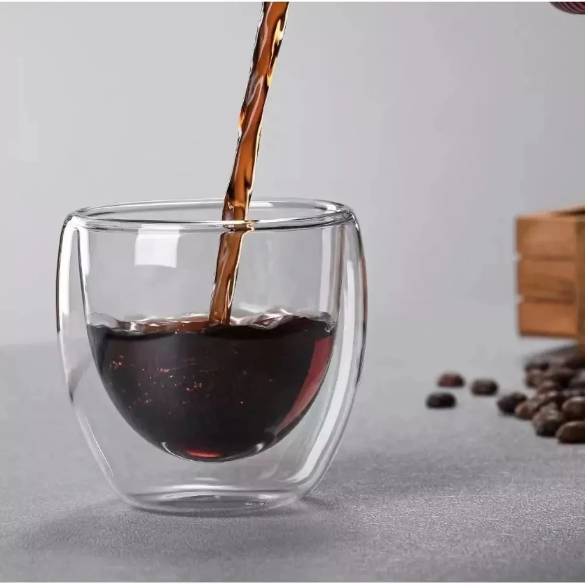 MUNDO MAGIA - Set 4 Mug Taza Café Vaso Doble Pared 80 Ml Vidrio Termica