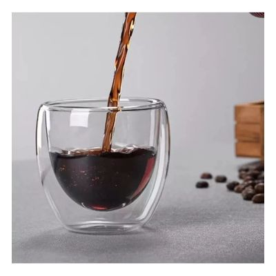 Imagen 2 del producto Set 4 Mug Taza Café Vaso Doble Pared 80 Ml Vidrio Termica