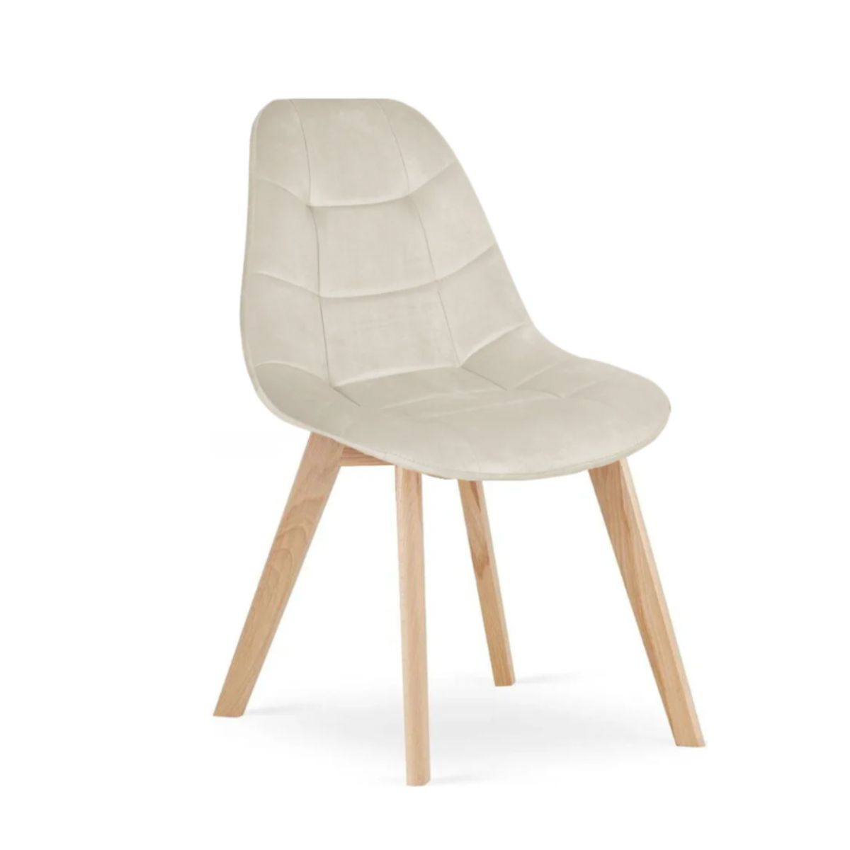 GENERICO - Silla Comedor Felpa Capitone - Beige