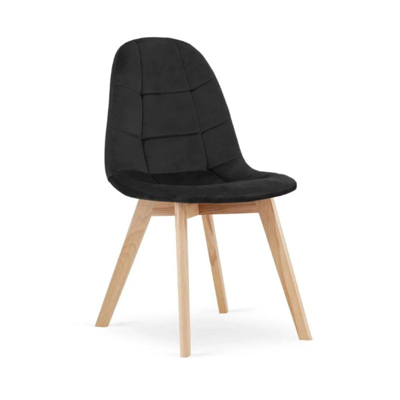 GENERICO - Silla Comedor Felpa Capitone - Negro