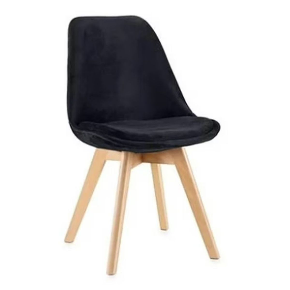 GENERICO - Pack 4 silla comedor Tulip Terciopelo - Negro.