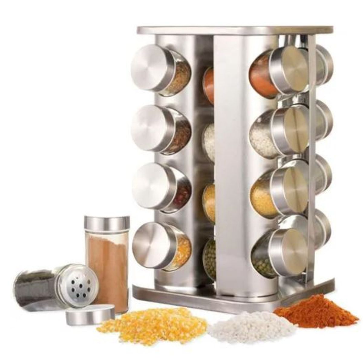 GENERICO - Especiero Giratorio 16 Frascos Cocina Condimentos