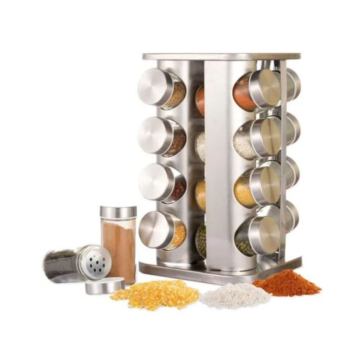 GENERICO - Especiero Giratorio 16 Frascos Cocina Condimentos