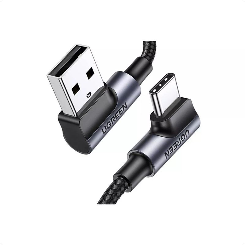 UGREEN - Cable Carga Rápida Ugreen 60w Usb A - Usb C 90° 2 Metros