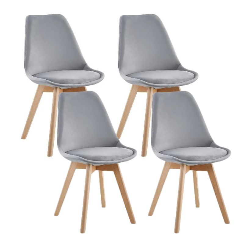 GENERICO - Pack 4 silla comedor Tulip Terciopelo - Gris