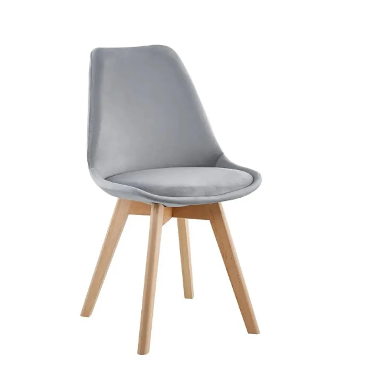 GENERICO - Pack 4 silla comedor Tulip Terciopelo - Gris