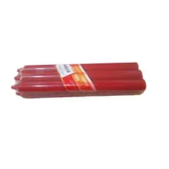 GENERICO - PACK 6 VELAS ROJAS DE ILUMINACION 20 x 1,7 cm