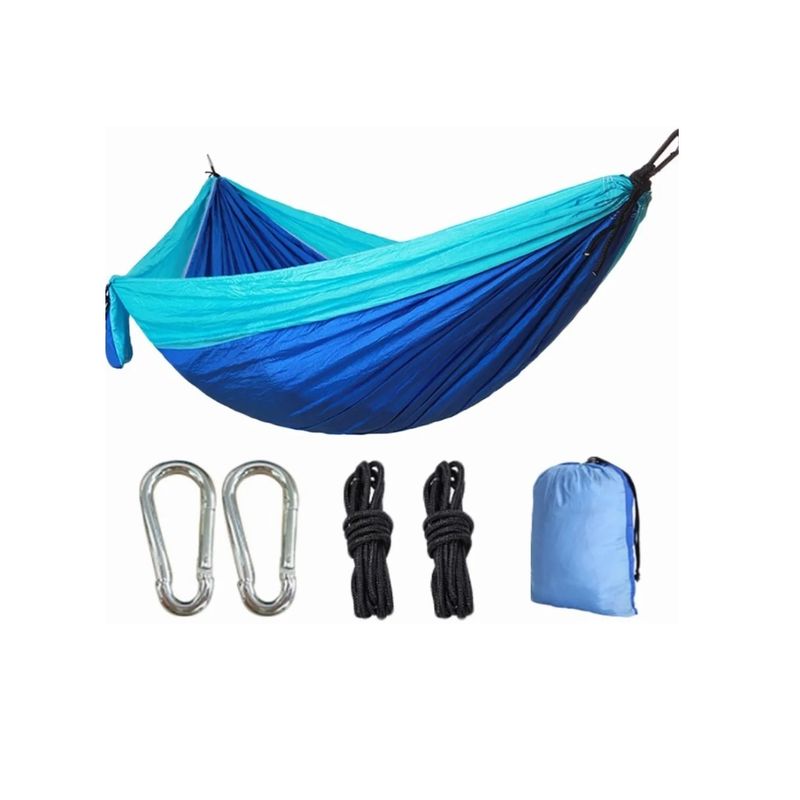 GENERICO - Hamaca Colgante Portatil Nailon Para 2 Personas Colores