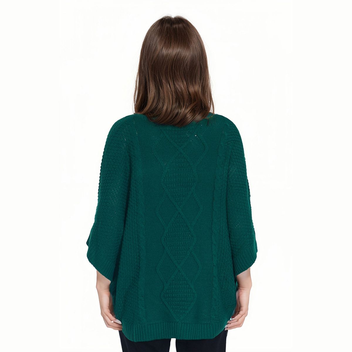 FASHION'S PARK - Sweater Mujer Poncho Verde Fashion's Park
