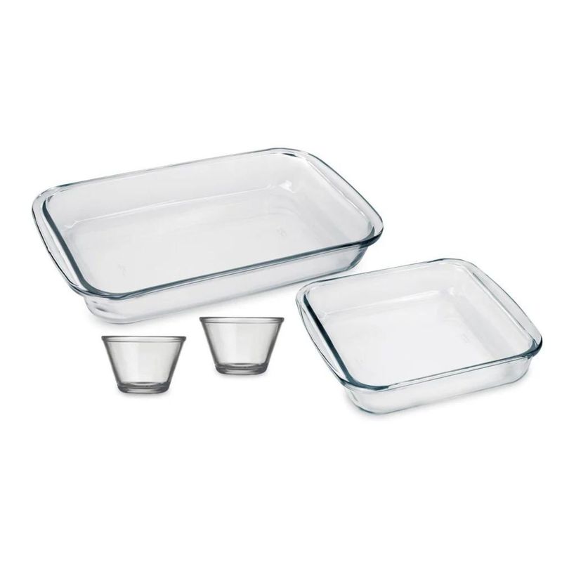 MARINEX - Pack Asadera Rectangular Asadera Cuadrada 2 Flaneras Marinex