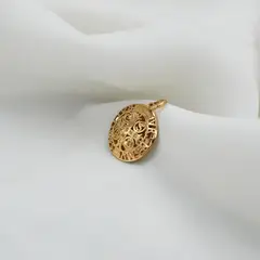 ELLA JOYAS - Colgante San Benito Troquelado 18mm Oro 18k Amarillo
