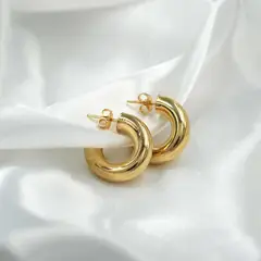 ELLA JOYAS - Aro Argolla Rio Oro 18k