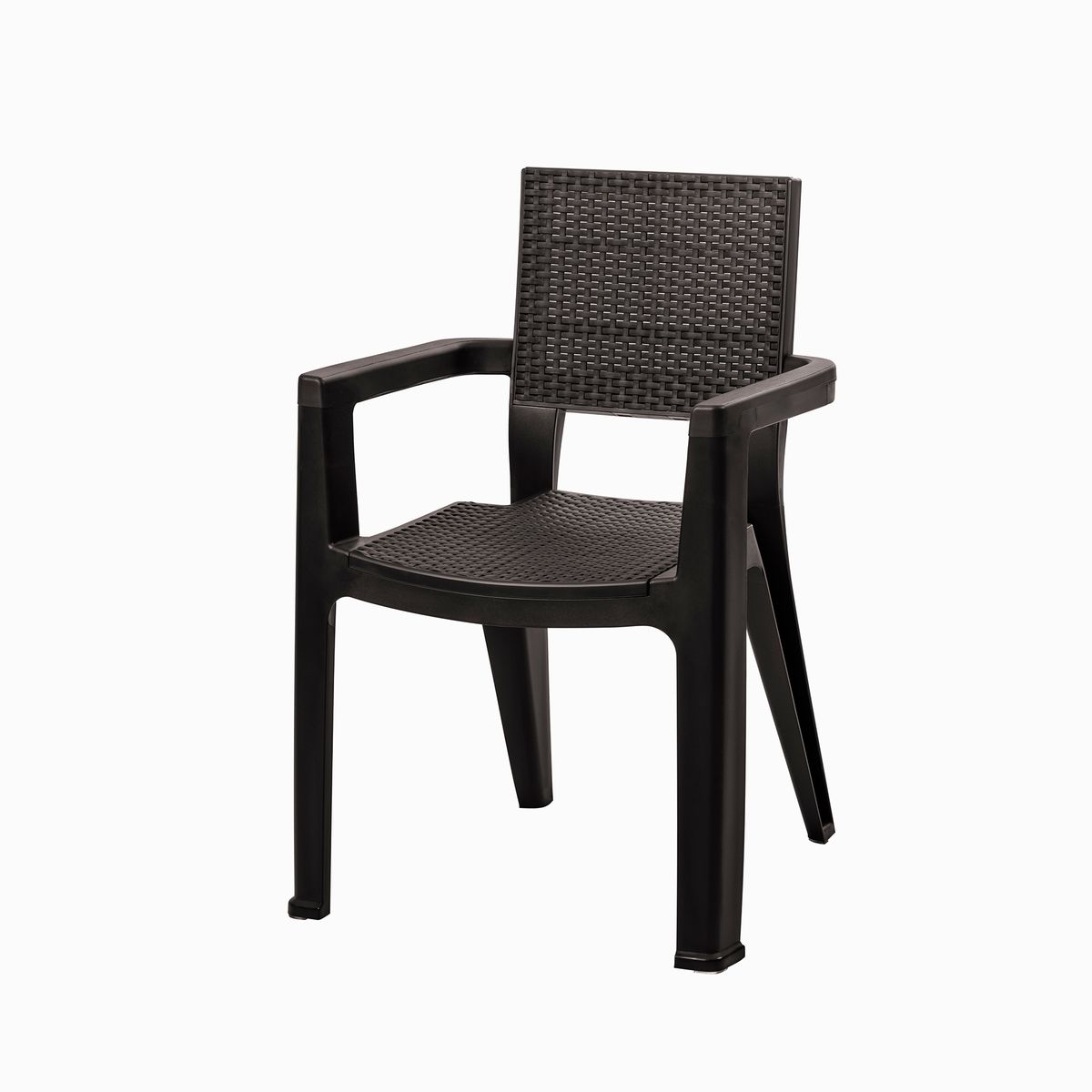 QRUBBER - Silla con Brazos Ferrara Marrón tipo Rattán MQ QRubbber