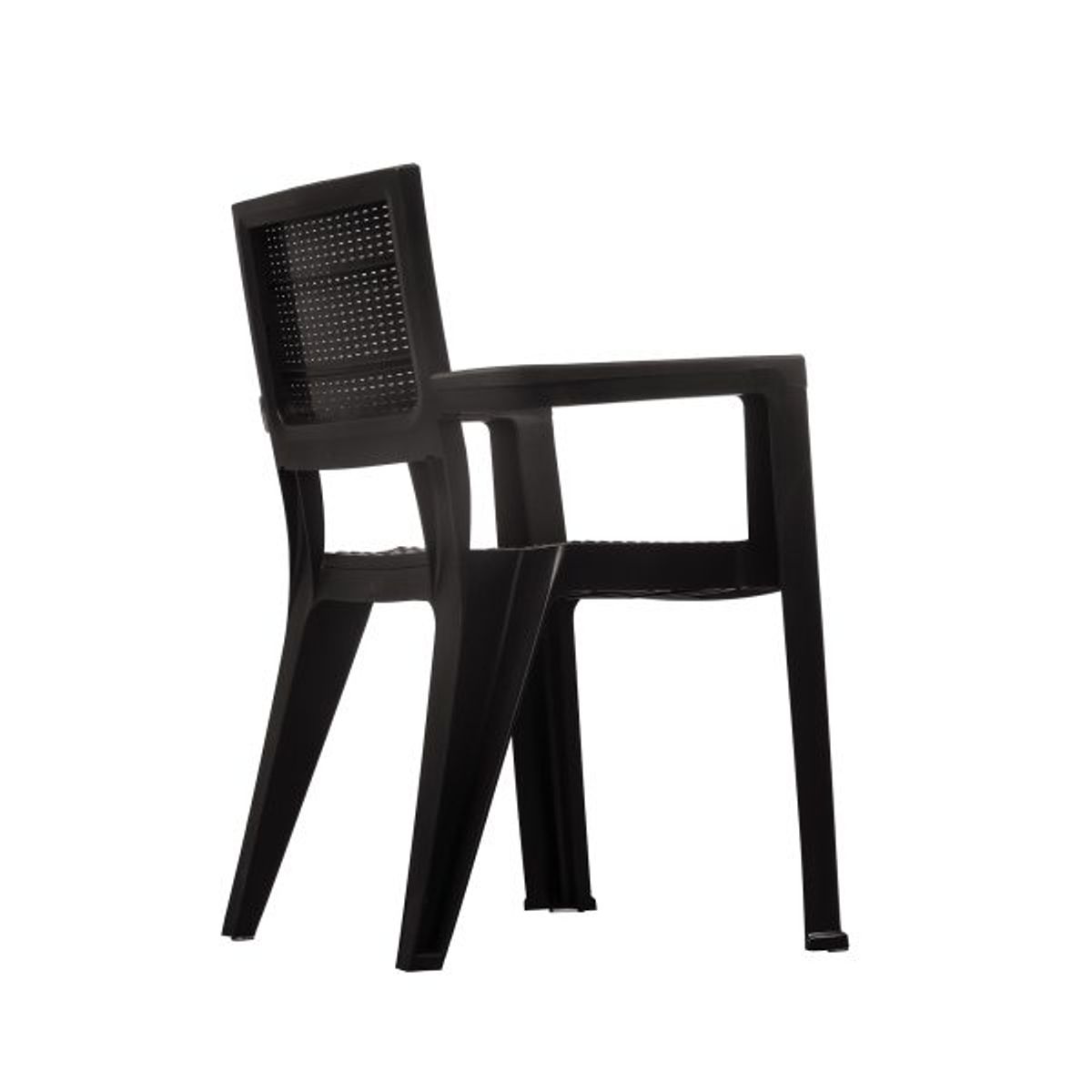 QRUBBER - Silla con Brazos Ferrara Marrón tipo Rattán MQ QRubbber