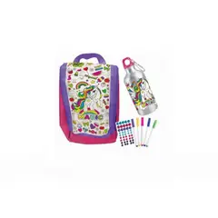 SPACEZAT - Mochila Unicornio Didáctica para Colorear con Cooler 2 en 1