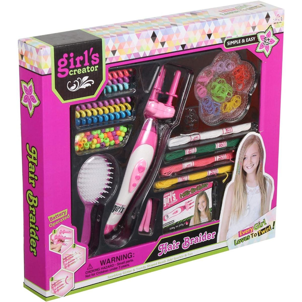 SPACEZAT - Trenzador de Cabello para Niñas con Accesorios