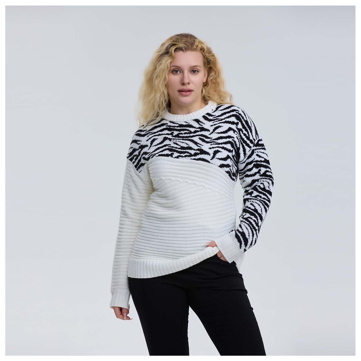 FASHION'S PARK - Sweater Mujer Print Crudo Fashion's Park