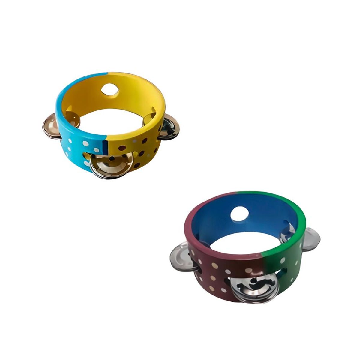 TOLIPA - Pandero 5 Pulgadas De Colores Diseño Infantil De Madera PA-H4E4