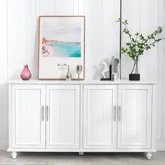 GENERICO - MUEBLE BUFFET APARADOR BLANCO ENTRADA LIVING COMEDOR PUERTAS ESTANTES