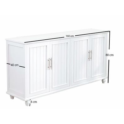 Imagen 2 del producto MUEBLE BUFFET COMODA BLANCO ENTRADA LIVING COMEDOR PUERTAS ESTANTES