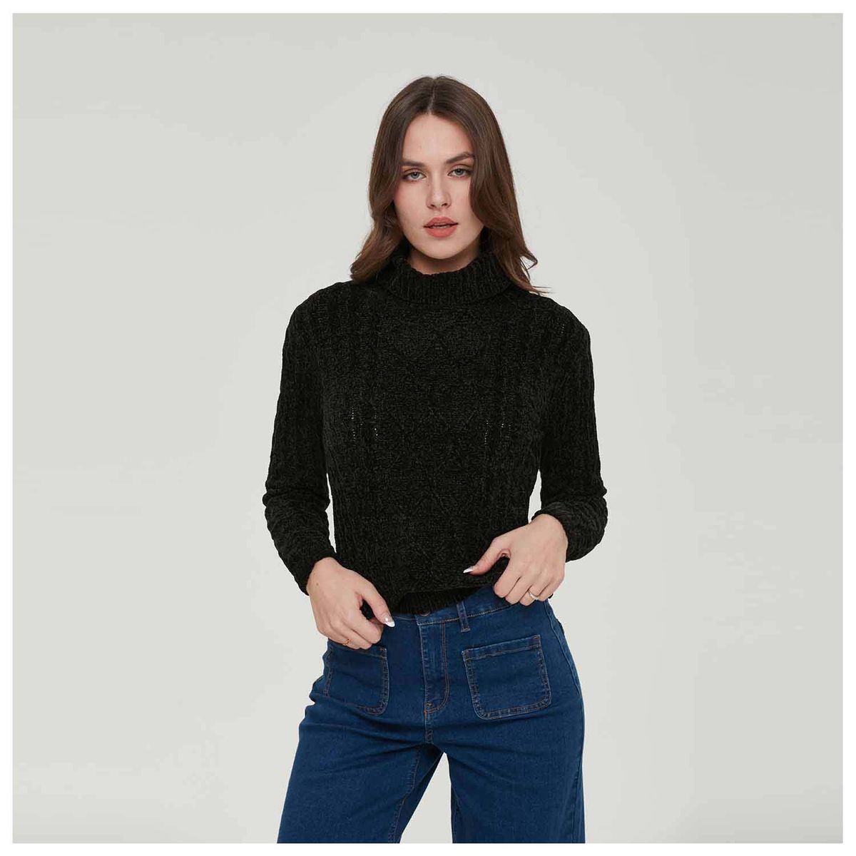 FASHION'S PARK - Sweater Mujer Tejido Negro Fashion's Park