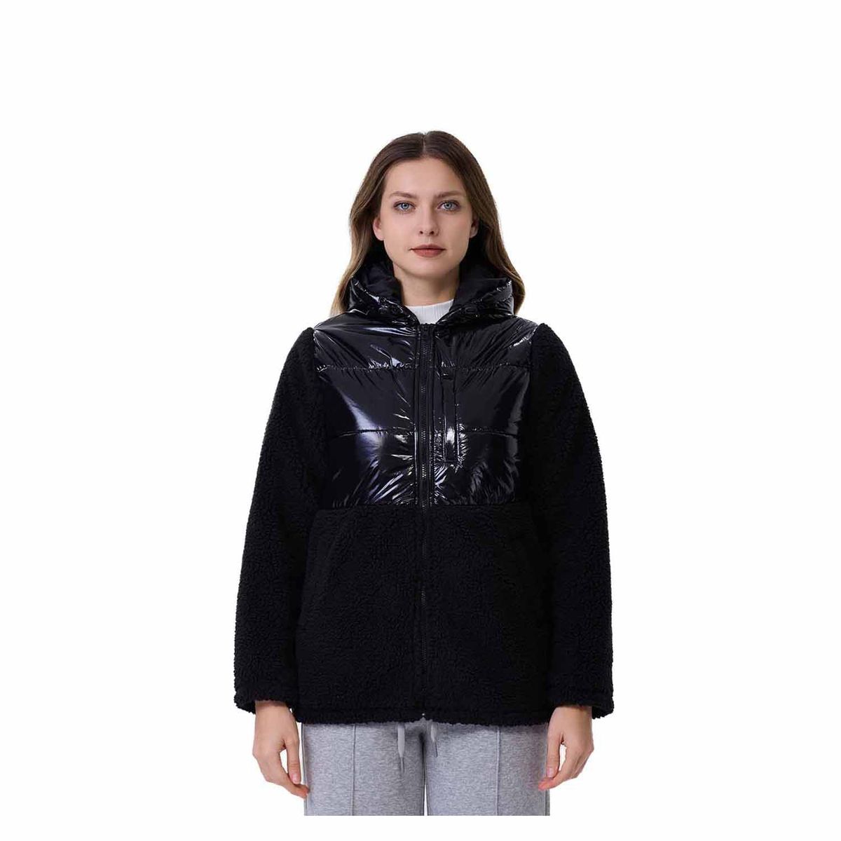 FASHION'S PARK - Polar Mujer Con Bolsillo Negro Fashion's Park