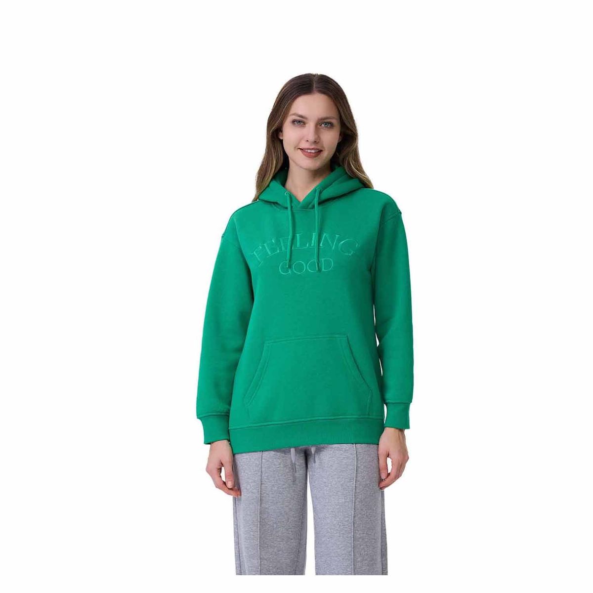 FASHION'S PARK - Polerón Mujer Estampado Verde Fashion's Park