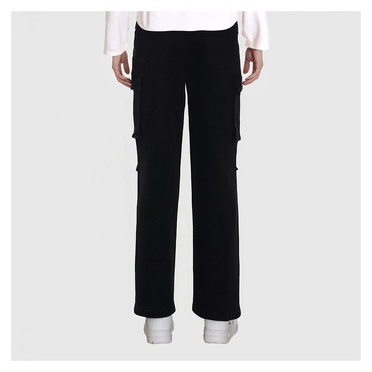 FASHION'S PARK - Jeans Mujer Recto Cargo Negro Fashion's Park
