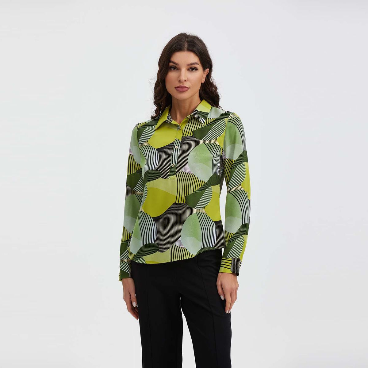 FASHION'S PARK - Blusa Mujer Con Media Pata Full Rapport Verde Fashion's Park