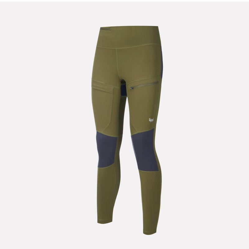 LIPPI - Leggings Mujer In-Action Trekking Leggings Oliva Oscuro Lippi