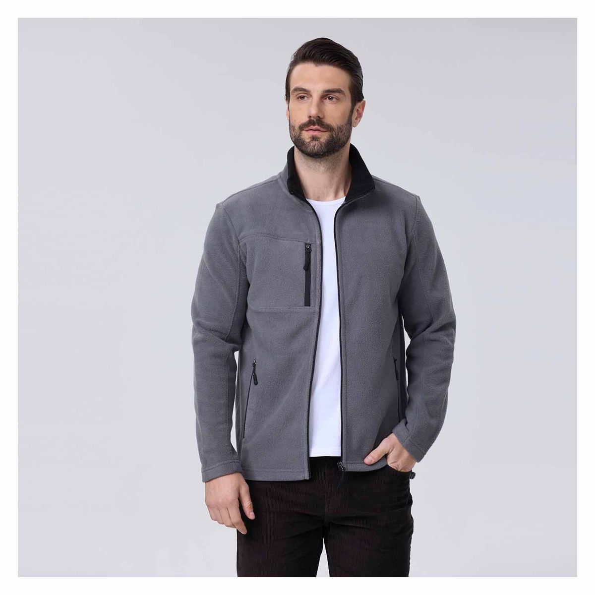 FASHION'S PARK - Polar Hombre Liso Gris Fashion's Park