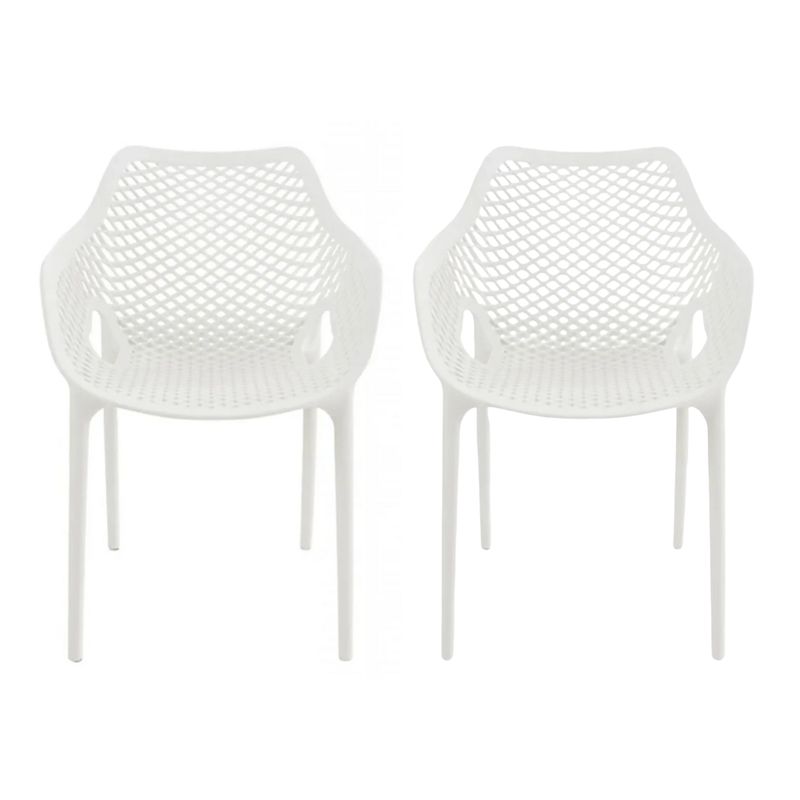 HABITA2 CHILE - Pack 2 Butaca Silla con Apoyabrazos Polipropileno City - Blanco