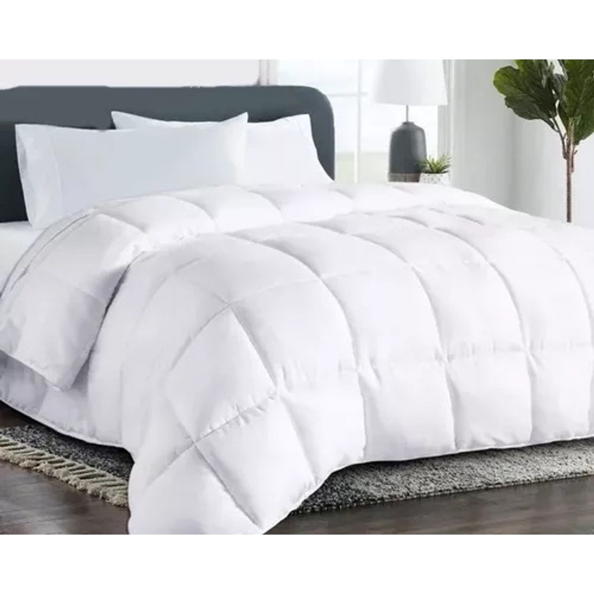 PREMIUN - Edredón Nórdico 2 Plazas Plumón Acolchado Hipoalergénico Blanco