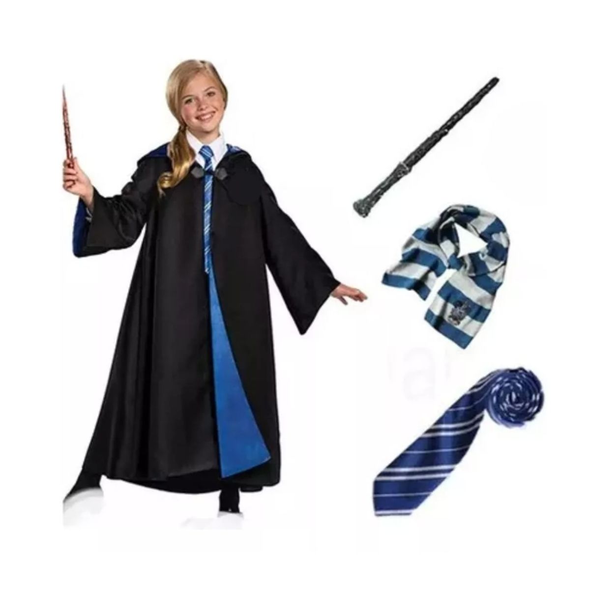 GENERICO - Disfraz De Harry Potter Tunica + Lentes + Varita talla S