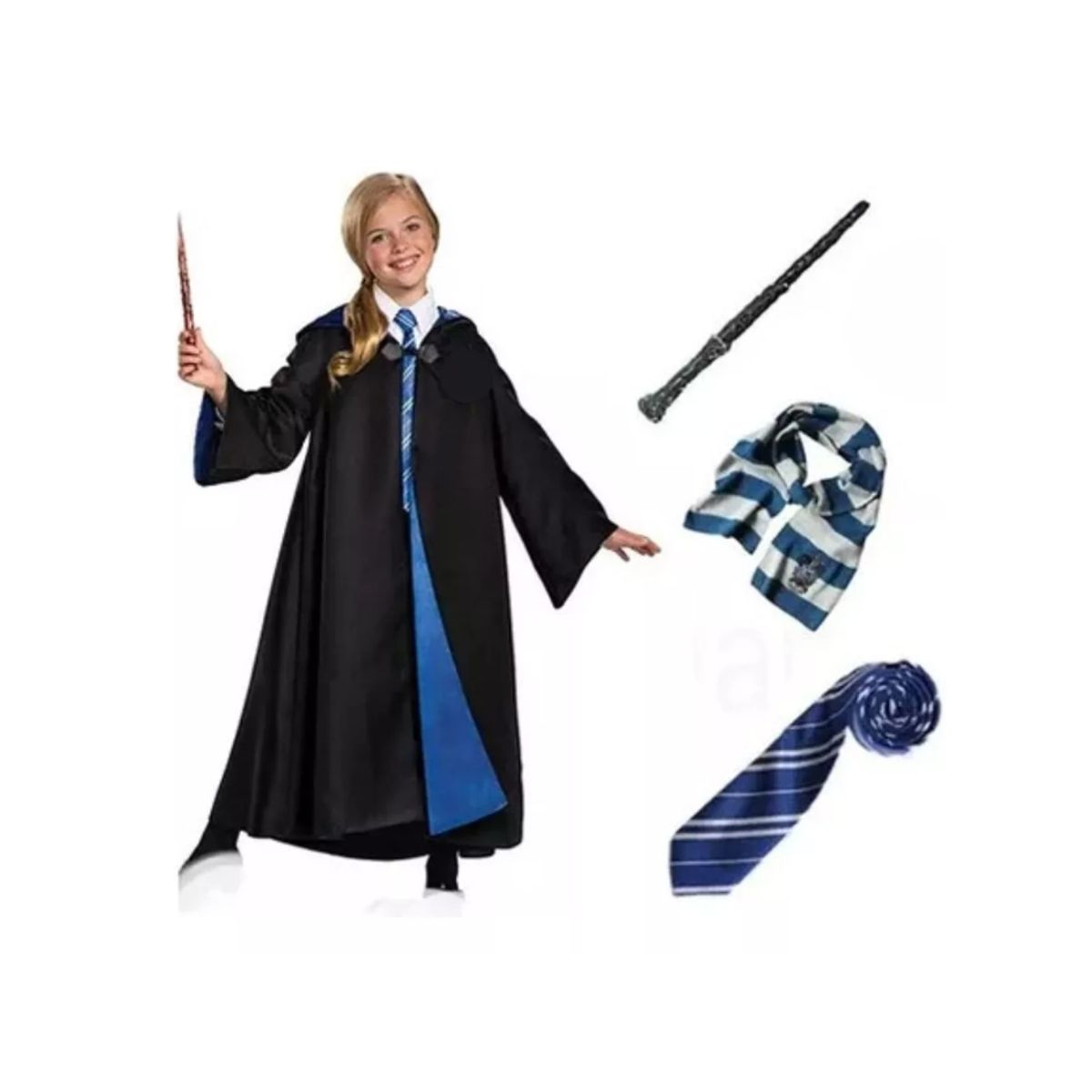 GENERICO - Disfraz De Harry Potter Tunica + Lentes + Varita talla S