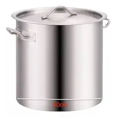 DEL FONDO - Fondo Acero Inoxidable Olla Grande 100 Litros Con Tapa 50CM
