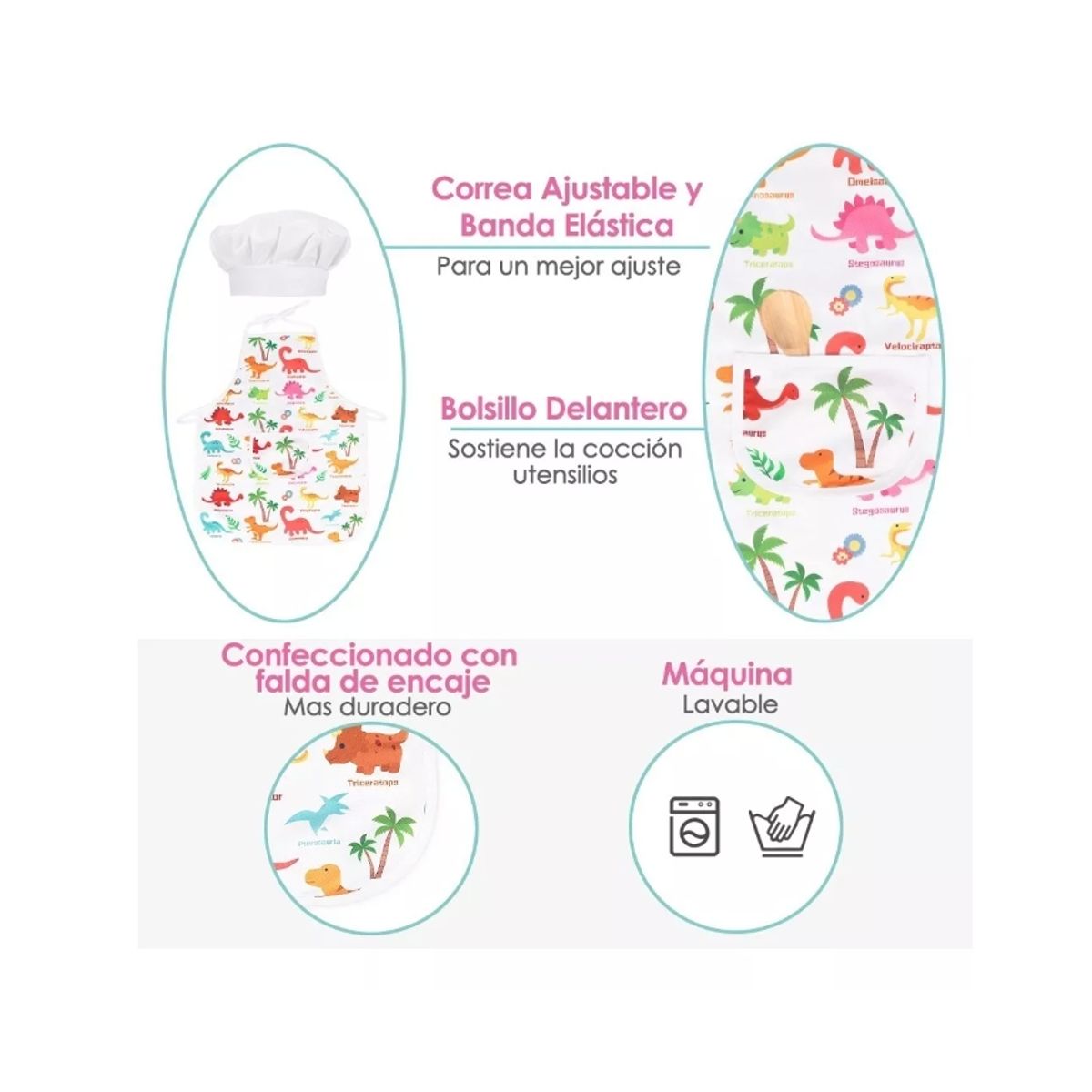 GENERICO - Juego Chef De Cocina Para Niño Rol De Chef Disfraz 11pzs