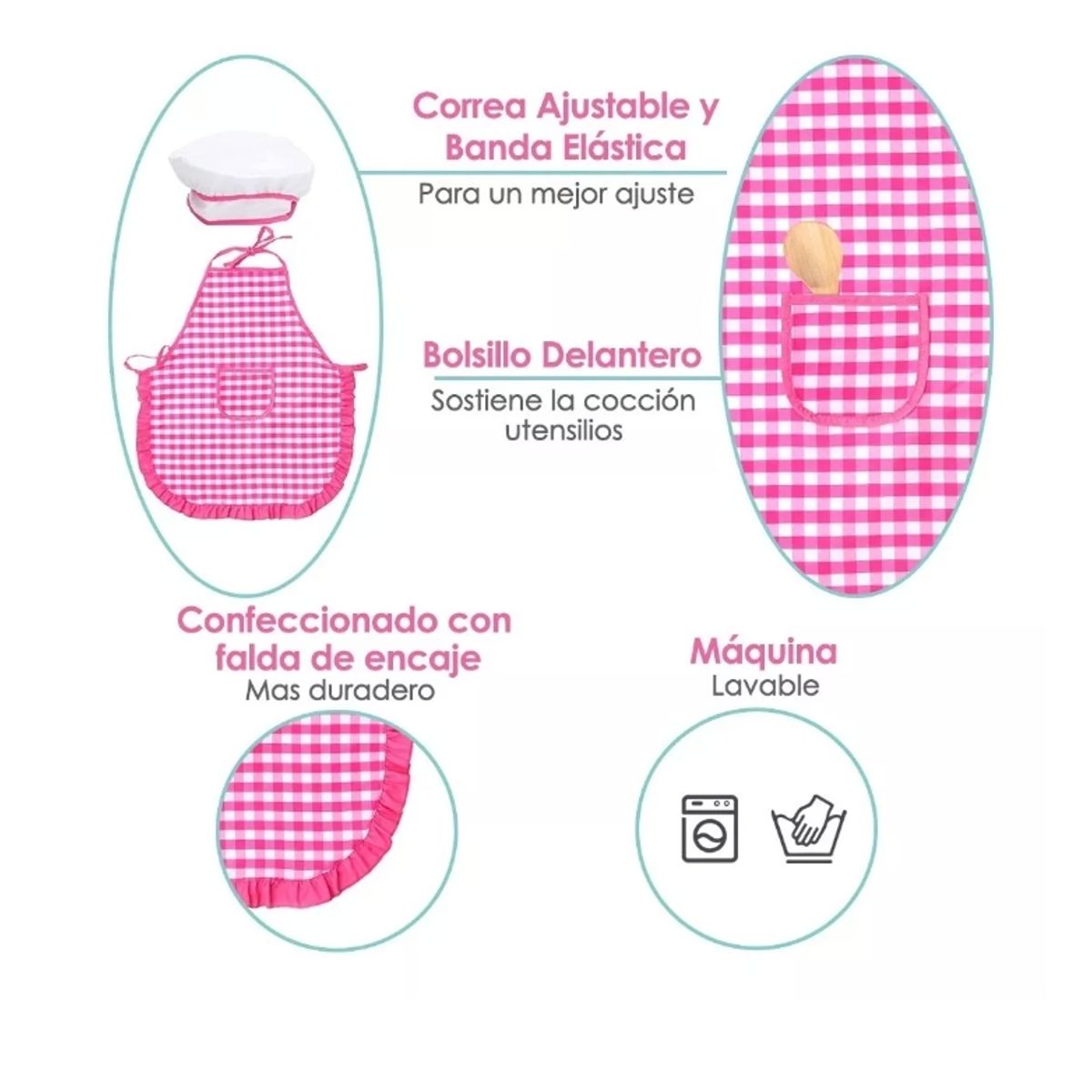 GENERICO - Juego Chef De Cocina Para Niño Rol De Chef Disfraz 11pzs