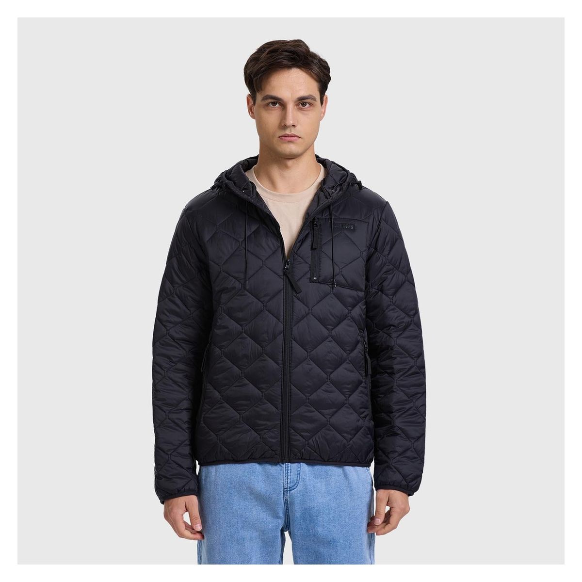 FASHION'S PARK - Parka Hombre Con Bolsillo Negro Fashion's Park