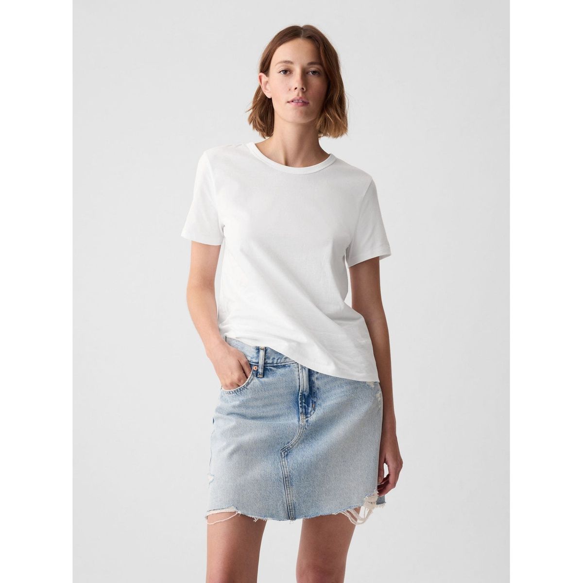 GAP - Polera Mujer GAP Cuello Redondo BS Blanco