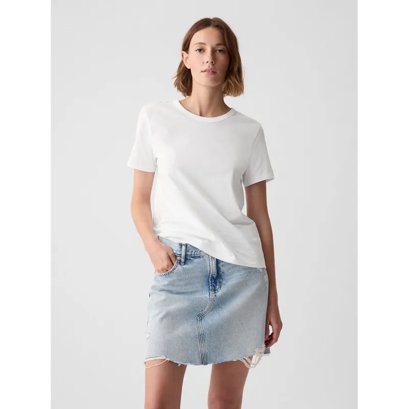 GAP - Polera Mujer Cuello Redondo Blanco GAP