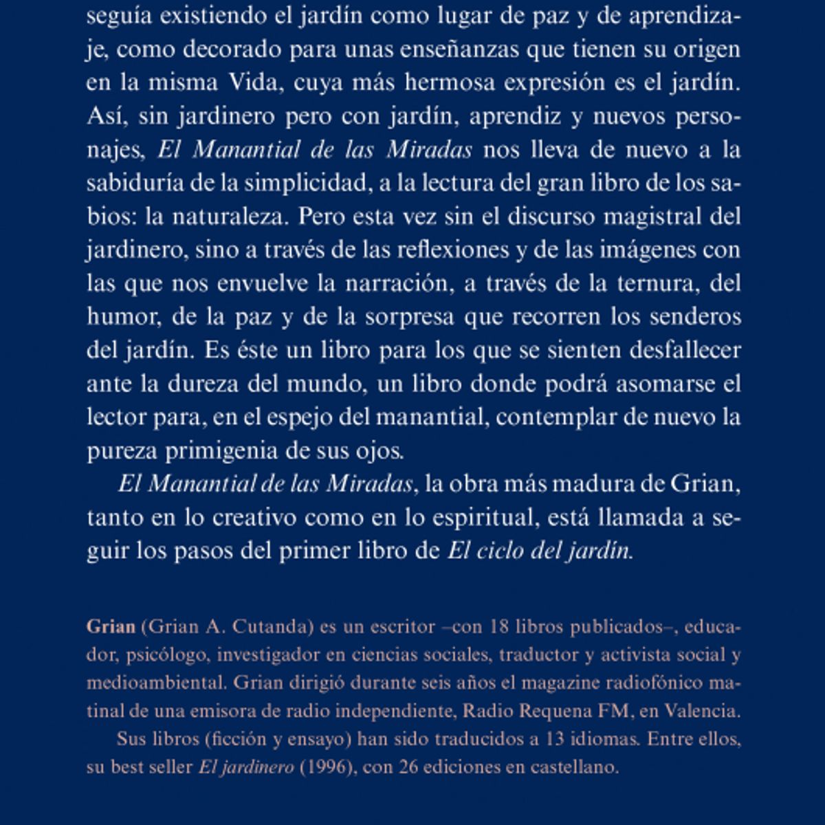 EDICIONES OBELISCO - El Manantial De Las Miradas. El Ciclo Del Jardín