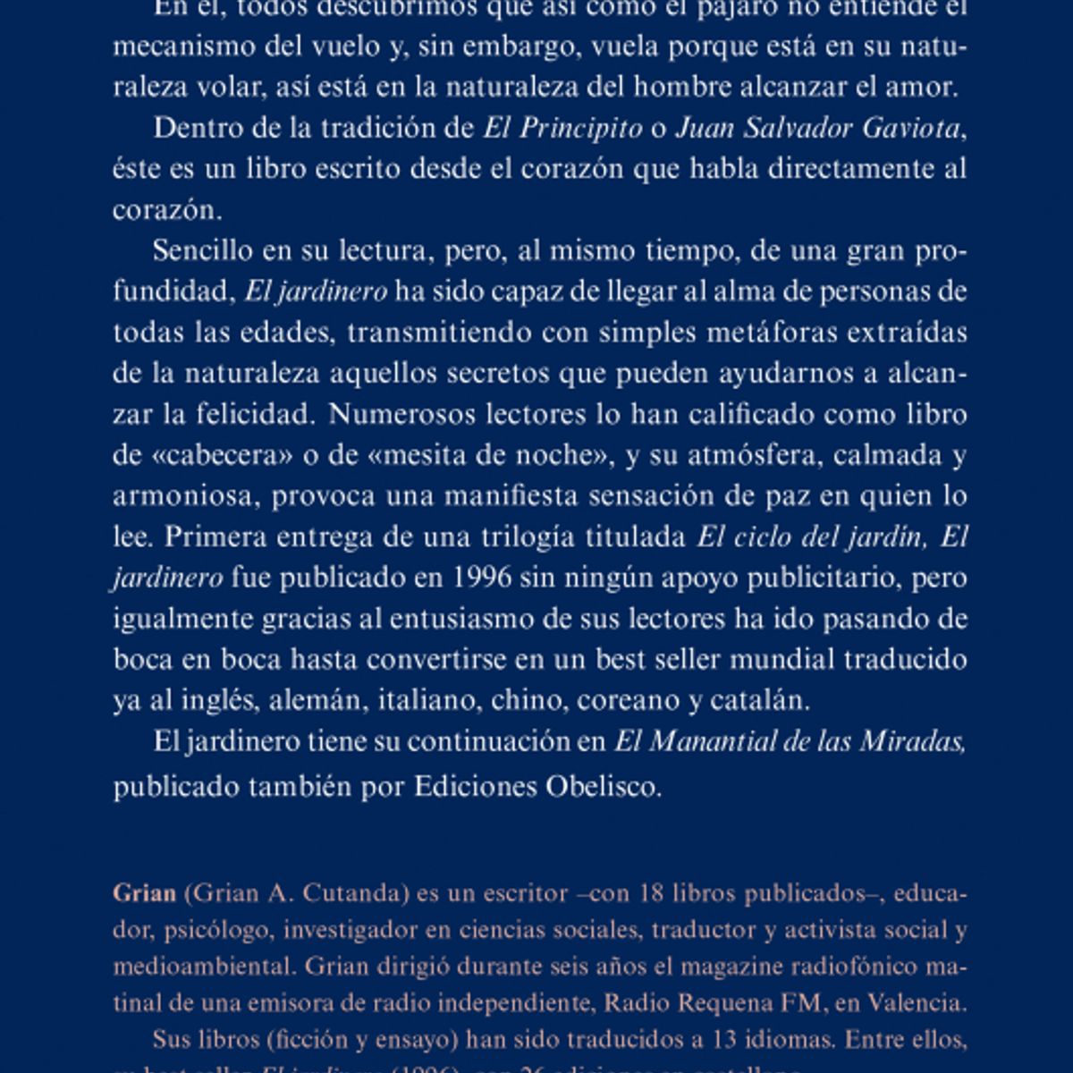 EDICIONES OBELISCO - El Jardinero. El Ciclo Del Jardín