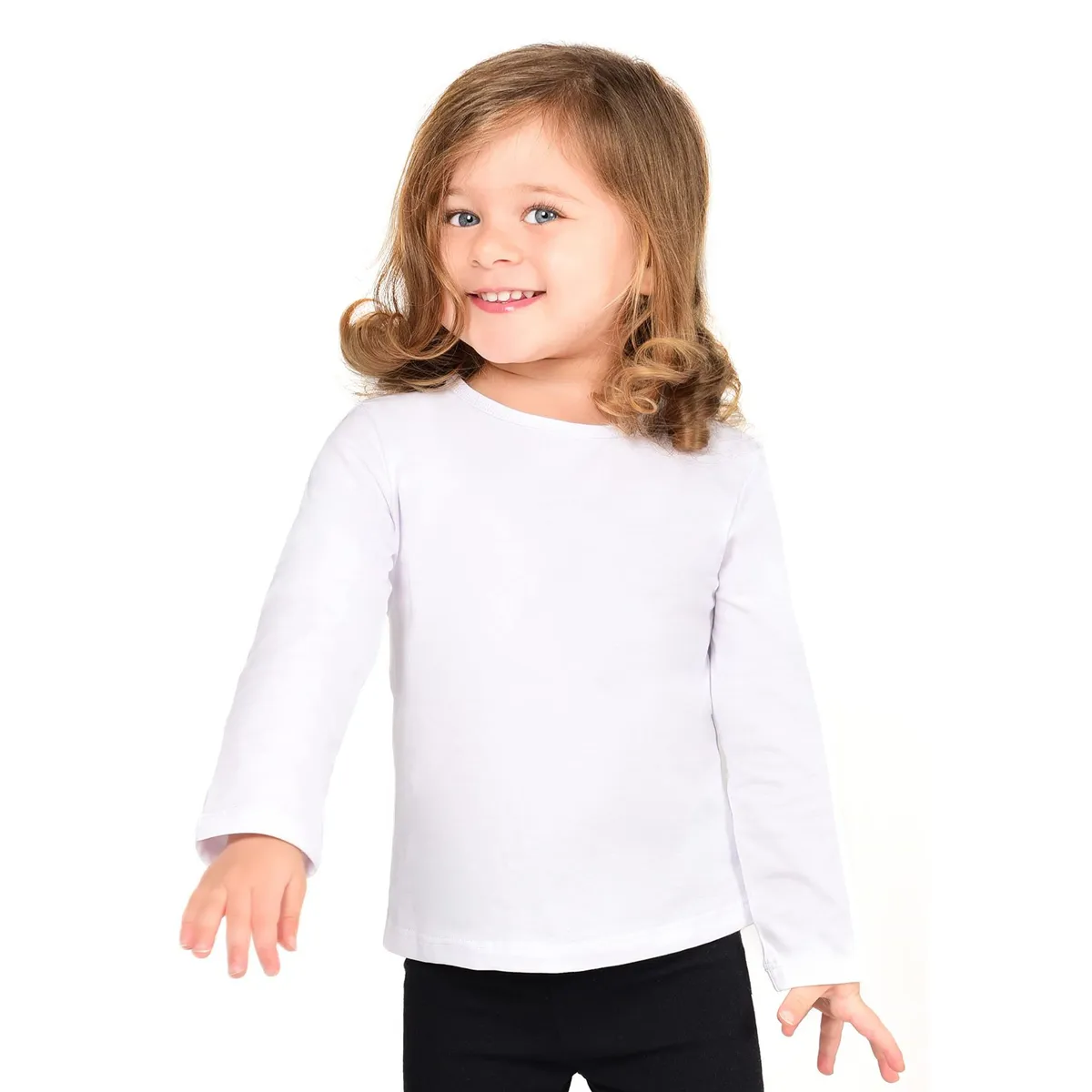 EVERSO - Pack 6 Camisetas De Niña Algodón Bambú Con Polar Manga Larga