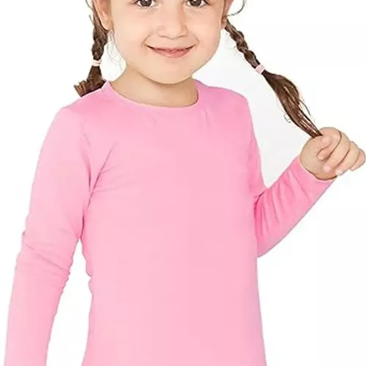 EVERSO - Pack 6 Camisetas De Niña Algodón Bambú Con Polar Manga Larga