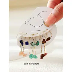 GENERICO - Pendientes con diseño de piedra imitación diamante