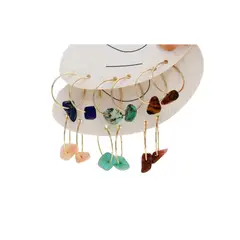 GENERICO - Pendientes con diseño de piedra imitación diamante